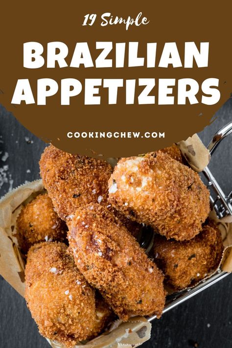 Here are the delectable Brazilian appetizers you can make at home; whether you prepare Coxinha or try the straightforward Vatapa, these starters are sure a huge hit! Brazilian Appetizers Simple, Brazilian Food Recipes Easy, Brazilian Steakhouse Sides, Latino Appetizers, Brazilian Finger Food, Brazilian Dishes Popular, Brazilian Party Food, South American Appetizers, Brazilian Chicken Recipes