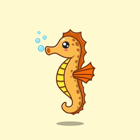 Cartoon cute seahorse popping bubbles | Premium Vector #Freepik #vector #sea-horse #sea-creatures #ocean-animals #marine-animals Seahorse Illustration Cute, Cute Seahorse Drawing, Cartoon Seahorse, Seahorse Illustration, Seahorse Cartoon, Popping Bubbles, Seahorse Drawing, Baby Seahorse, Cute Seahorse