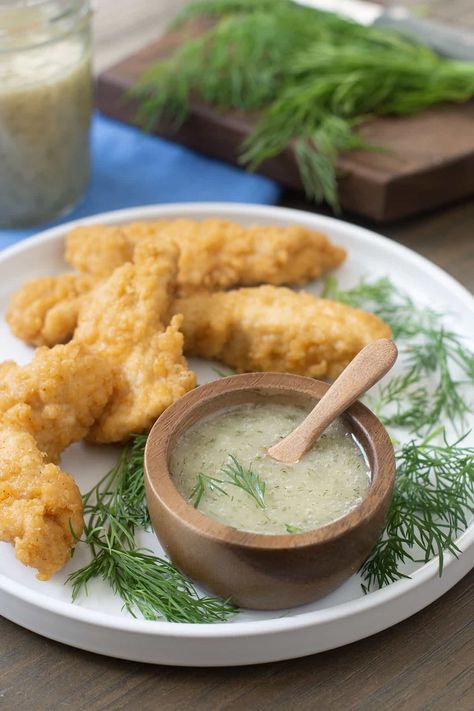 Try my special Canadian Honey Dill Sauce recipe to go with your chicken tenders and French fries. So easy and delicious! #honeydillsauce #saucerecipes #canadianfoods #manitoba via @cookthestory Honey Dill Sauce Homemade, Honey Dill Dip, Honey Dill Sauce, Dill Sauce Recipe, Burger Sauces Recipe, Dill Dip, Fried Chicken Tenders, Dill Sauce, Dipping Sauces