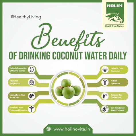 Amazing health benefits of drinking coconut water daily; which is a good source of several nutrients. #CoconutWater #CoconutWaterBenefits #HealthyLiving #HealthTips #Holin #HolinIndia #HealthFromNature #Holinovita Drinking Coconut Water, Bone System, Benefits Of Coconut Water, Coconut Water Drinks, Drinking Coconut, Coconut Water Benefits, Organic Protein Powder, Holistic Doctor, Benefits Of Coconut