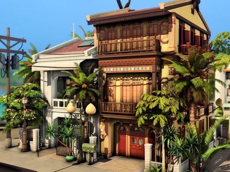 The Sims Resource - Thai Apartments Thai Apartment Building, Sims 4 Tomarang Build, Tomarang Apartments, Sims 4 Condo, Tomarang House The Sims 4, Sims 4 Tomarang House, Thai Apartment, Sims 4 Tomarang, Sims 4 Apartment Building