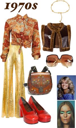 1970 Disco Fashion Outfits, Disco Era Fashion 1970s, Disco 70s Outfit Woman, Rock Retro Outfit, Age Of Aquarius Outfit, 70s Disco Aesthetic Outfit, 1970 Disco Fashion, 70s Theme Party Outfit For Women, Groovy Outfits 70s