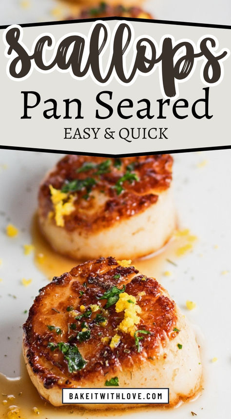 Pan-Seared Scallops Best Sea Scallop Recipes, Golden Restaurant, Sous Vide Scallops, Bay Scallop Recipes, Cooking Scallops, Grilled Mussels, Easy Scallop Recipes, Dinner Seafood, Appetizer Table