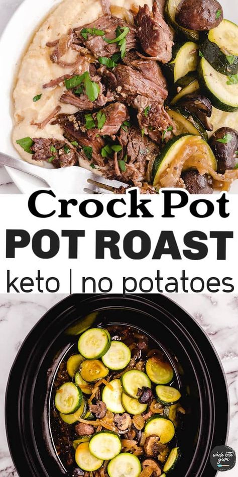 Slow Cooker Keto Recipes Low Carb, Whole Lotta Yum Keto, Healthy Crock Pot Roast, Pot Roast Crock Pot Recipes Low Carb, Keto Crockpot Pot Roast, Keto Beef Pot Roast, Keto Pot Roast Recipes, Crock Pot Recipes For Diabetics, Chuck Roast Keto Recipes