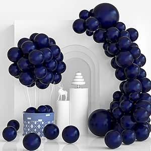 CHRORINE 72 pcs Navy Blue Balloons 4 Different Sizes Dark Blue Balloons Garland Arch Kit for Birthday Wedding Baby Shower Party Decor Navy Blue Baby Shower Ideas Boys, Dark Blue Balloons, Blue Party Themes, Navy Blue Balloons, Baby Shower Party Decor, First Communion Decorations, Baby Backdrop, Communion Decorations, Garland Arch