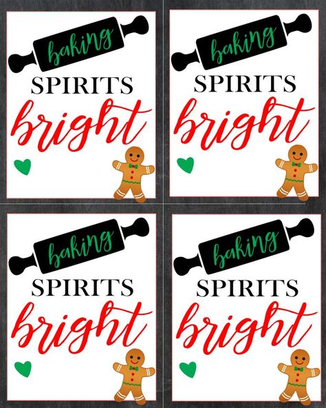 Baking Spirits Bright: Easy Gifts with FREE Printables - Crisp Collective Christmas Baking Gift Tags, Christmas Treat Tags Printable Free, Free Printable Neighbor Christmas Gift Tags, Teacher Baking Gifts, Christmas Cookie Tags Free Printable, Baking Spirits Bright Free Printable, Cmas Gifts, Scentsy Office, Christmas Gifts For Teachers