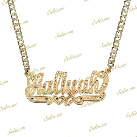 Personalized full diamond cut script name plate necklace all gold or silver have your classic old school style name plate made for you or someone special free chain and gift box free ship within us made and ship from us  any name up to 9 letters Custom Gold Jewelry, Nameplate Necklace Gold, Belly Piercings, Plate Designs, Wedding Necklaces, Necklace Name, Indie Jewelry, Sparkly Jewelry, Gold Name Necklace