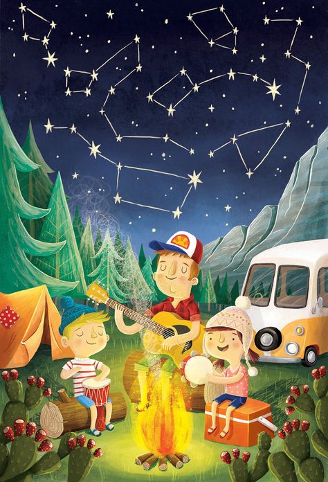 Check out this @Behance project: “Camping Under The Stars” https://www.behance.net/gallery/66126741/Camping-Under-The-Stars Camping Illustration, Camping Drawing, Camping Under The Stars, Photography Outfits, Illustration Art Kids, Camping Decor, Children Books, Camping Theme, Ideas Photography