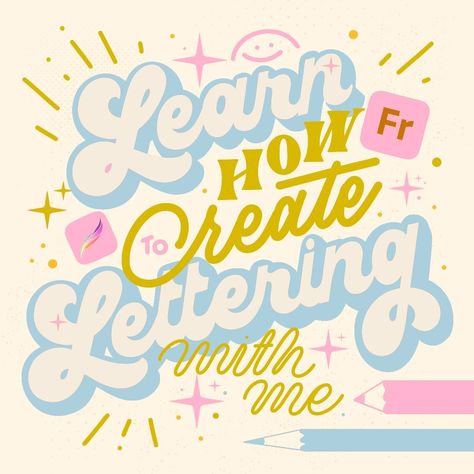 ✏️ Comment “letter” to learn how to handletter using Procreate & Adobe Fresco! ✨ Right now I’m holding an early spring sale for my most popular course and it comes with a bundle! Grab 6 freebies when you enroll in my Handlettering & Business Course 🙌 👩🏻‍💻 I created this course for me 8 years ago. Everything I wish I knew about running a handlettering and illustration business is all in this course. Things like: 1. Contracts 2. Pricing Services 3. Tools & Software for business 4. How to l... Hand Lettering Composition, Teaching Illustration, Trendy Lettering, Decorative Writing, Podcast Branding, Letter Inspiration, Typographic Artwork, Lettering Poster, Business Course