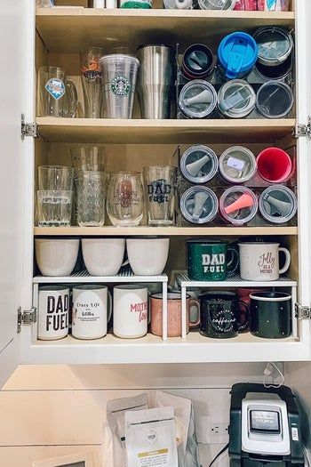 Pill Bottle Organization, Tumbler Organization, Cup Organization, Organize Your Kitchen Cabinets, Kitchen Cabinet Organizers, Tall Kitchen Cabinets, Kitchen Cabinet Organization Ideas, Pot Organization, Cabinet Organizers