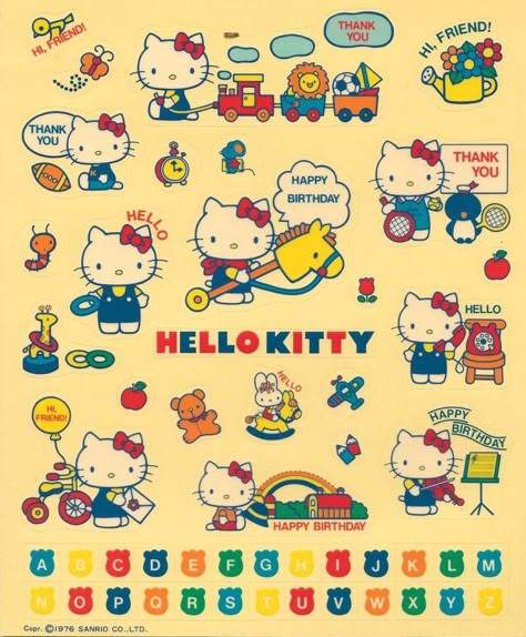 Vintage 1976 Sanrio Hello Kitty Sticker Sheet In excellent condition! Will always combine shipping and ship internationally! Vintage Sticker Sheet, Sanrio Sticker Sheet, Hello Kitty Sticker Sheet, Kitty Videos, Sanrio Vintage, Vintage Hello Kitty, Vintage Kawaii, Hello Sanrio, Vintage Sanrio