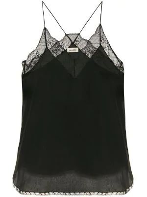 Black Silk Shirt, Lace Camisole Top, Satin Cami Top, Black Cami Top, Special Clothes, Black Camisole, Stylish Pants, Lace Camisole, Dolce E Gabbana