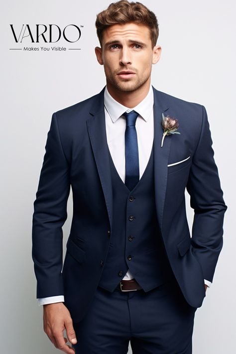 Navy Blue Male Wedding Suit, Marine Blue Suit Men Wedding, Timeless Suits For Men, Wedding Suits Men Navy, Navy Blue 2 Piece Suit Men, Valima Suit For Men, Navy Wedding Groom, Deep Blue Suit Men, Dark Blue Suit Men Wedding Groom