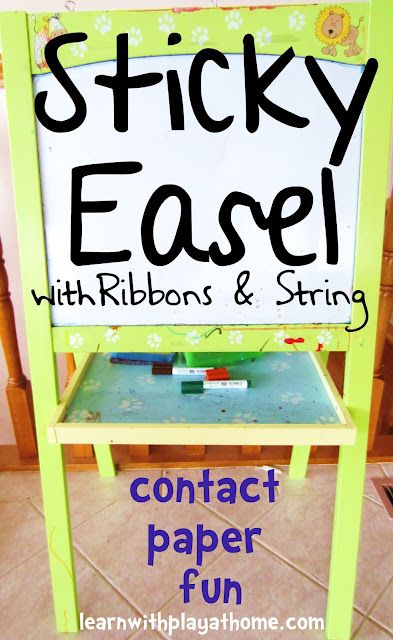 Sticky Easel: Ribbons and String Toddler Easel, Easel Ideas, Play Stations, Easel Activities, Tot School, Sensory Experience, Play Based, Learning Ideas, Unschooling