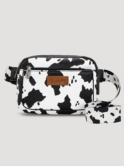 Cow Print Belt Bag | Women's ACCESSORIES | Wrangler® Wrangler Women, Wrangler Accessories, The Cow, Cow Print, Synthetic Leather, Belt Bag, Bags Women, Cross Body, Zipper Pocket