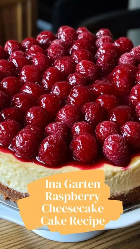 Ina Garten Raspberry Cheesecake Cake Recipe – Dish Journal Raspberry Topping For Cheesecake, Ina Garten Cheesecake Recipe, Raspberry Cheesecake Cake, Topping For Cheesecake, Raspberry Topping, Cheesecake Cake Recipes, Rich Cheesecake, Chocolate Raspberry Cheesecake, Cheesecake Toppings