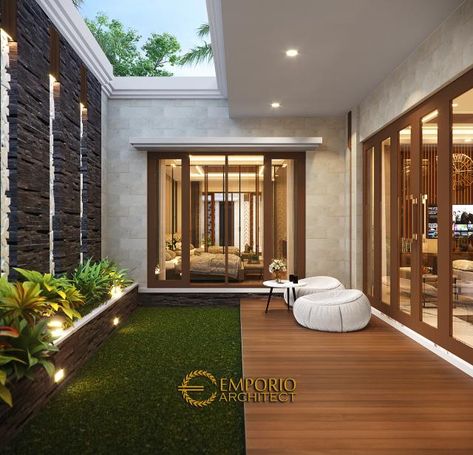 Modern Bali House, Villa Bali Design, Home Exterior Design, Kolam Koi, Modern Tropical House, Emporio Architect, Villa Bali, Bali House, Rooftop Design