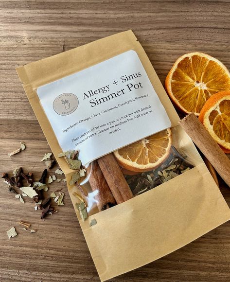 Allergy Sinus Simmer Pot Stovetop Potpourri All Natural Housewarming Gift Non-toxic Home Fragrance - Etsy UK Simmer Pot Recipes, Potpourri Recipes, Simmer Pot, Seasonal Allergies, Stovetop Potpourri, Homemade Christmas Gifts, Homemade Christmas, Diy Christmas Gifts, Potpourri