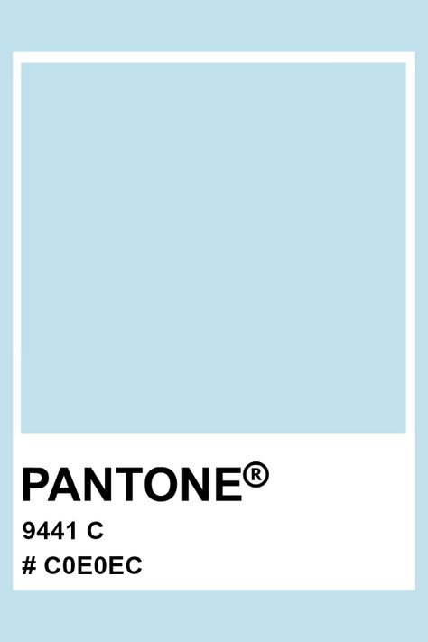 PANTONE 9441 C #pantone #color #pastel #hex Pantone Azul, Pantone Matching System, Pantone Color Chart, Pantone Swatches, Color Knowledge, Pastel Blue Color, Pantone Palette, Pantone Colour Palettes, Light Blue Aesthetic