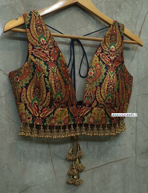 Ethnic Blouse Designs, Banarasi Blouse Design, Gold Blouse Designs, Indian Blouses, Multicolored Blouse, Sleeveless Blouse Designs, Indian Blouse Designs, Multicolor Blouse, Banarasi Brocade