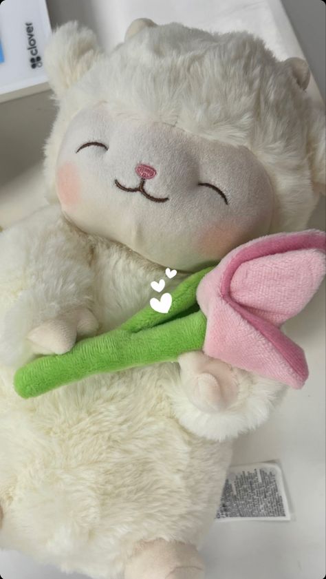 Miniso, plushies, lamb, tulips, cute, pink, white, animals, adorable, douyin, korean, japanese, philippines, Vietnamese Miniso Plushies Lamb With Tulip, Miniso Wallpaper, Korean Cute Things, Korean Plushies, Douyin Wallpaper, Pink Plushies, Miniso Plushies, Lamb Plushie, Tia And Tamera