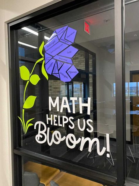 Math Board Decoration Ideas, Math Hallway Decorations, Math Intervention Bulletin Boards, Math Is My Jam Bulletin Board, Math Bulliten Board, Maths Decorations Classroom, Algebra Bulletin Boards High Schools, Math Lab Decoration Ideas, Geometry Bulletin Board Elementary