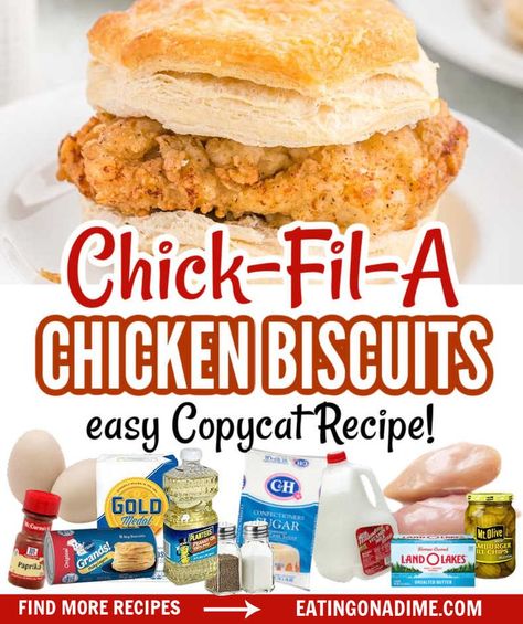 Chicken And Biscuits Sandwich, Chicken Biscuits Sandwich, Fried Chicken Biscuit Sandwich, Chicken Biscuits Breakfast, Air Fryer Chicken Biscuits, Homemade Chicken Biscuits, Chick Fil A Biscuit Recipe Copycat, Chicken Biscuits Recipes, Chik Fil A Biscuit Recipe