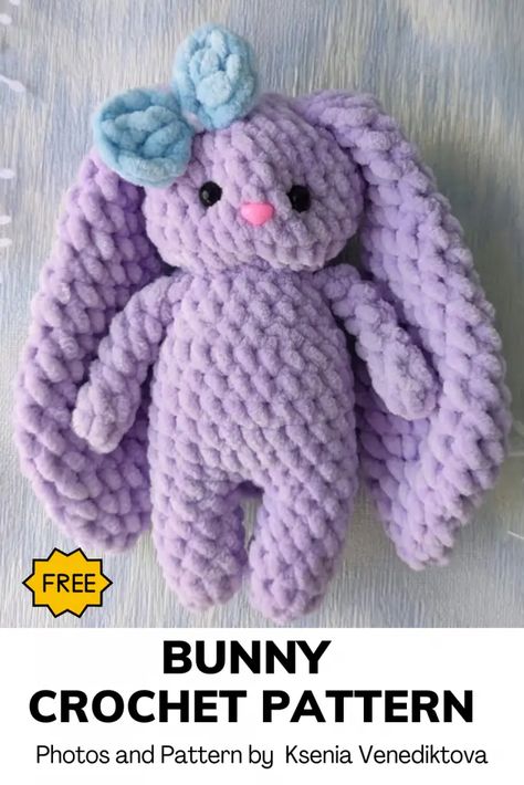 Megan Anderson, Beautiful Amigurumi, Crochet Zig Zag, Easter Crochet Patterns Free, Thread Needle, Easy Crochet Animals, Bunny Amigurumi, Velvet Pink, Crochet Bunny Pattern