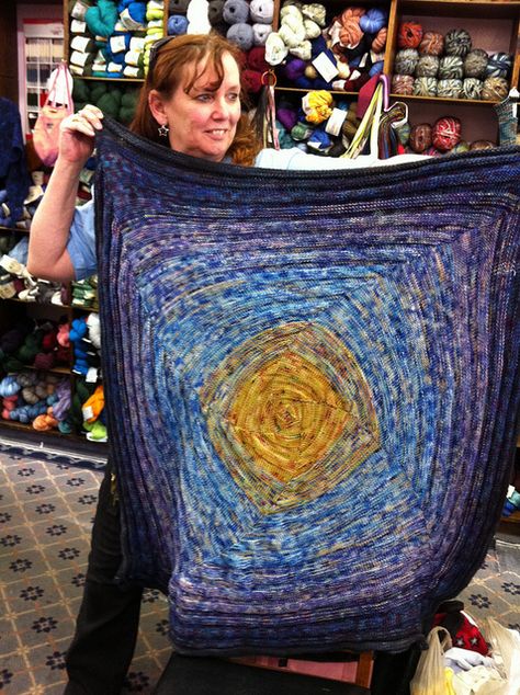 "Galaxy" Baby Blanket Knitted Quilt, Night Blanket, Art Blanket, Patchwork Knit, Beautiful Baby Blanket, Hand Painted Yarn, Knitted Afghans, Freeform Crochet, Afghan Blanket