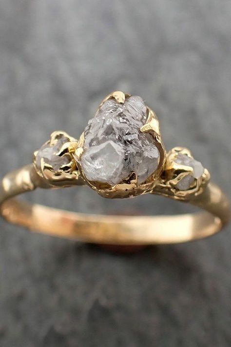 Pepper Rings, Raw Stone Engagement Rings, Crystal Engagement Rings, Vibrational Medicine, Wedding Ring Diamond, Raw Diamond Engagement Rings, Alternative Wedding Rings, Rough Diamond Ring, Rustic Texture