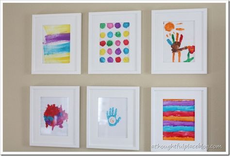 Kids Art Gallery Wall, A Thoughtful Place, Diy Playroom, Art Display Kids, Playroom Ideas, Room Update, Kids Wall Decor, Kids Artwork, Toy Rooms