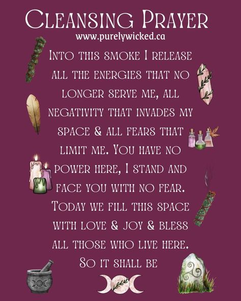 Sage Cleansing Prayer, Negative Energy Cleanse, Smudging Prayer, Release Negativity, Awakening Consciousness, Desain Ui, Sage Smudging, Luck Spells, Witch Spirituality