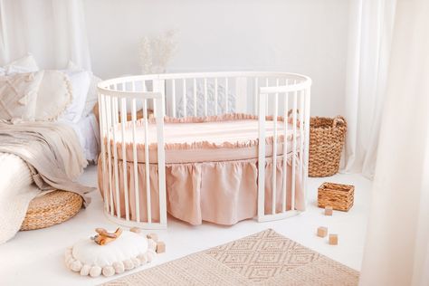 Stokke Sleepi Nursery, Stokke Cot, Stokke Crib, Stokke Sleepi Crib, Stokke Sleepi, Ruffle Bedding, Mattress Dimensions, Toddler Bedrooms, Cots