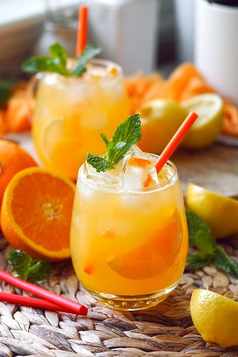 Orange Lemonade Recipe, Orangeade Recipe, Lemon Ginger Water, Cranberry Lemonade, Orange Lemonade, Mango Shake, Green Tea Lemonade, Cherry Lemonade, Summer Drinks Alcohol