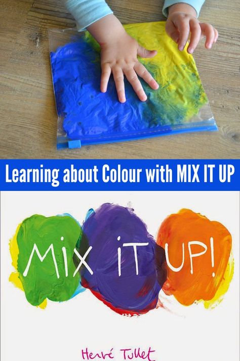 Have fun exploring colour mixing and shapes with Herve Tullet's Mix It Up and Press Here. Mix It Up Activities, Mix It Up Book Activities, Shapes And Colors Toddlers, Herve Tullet, Colors For Toddlers, Science For Toddlers, Kindergarten Colors, Art Learning, Preschool Colors