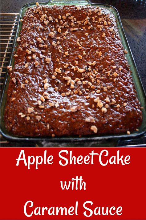 Apple Cake with Caramel Sauce - Great for Parties or a Potluck Apple Cake With Caramel Sauce, Apple Pecan Cake, Cake With Caramel Sauce, Vegan Vegetable Recipes, Cake With Caramel, Caramel Recipes Sauce, Caramel Glaze, Recipes With Few Ingredients, Mini Bundt Cakes