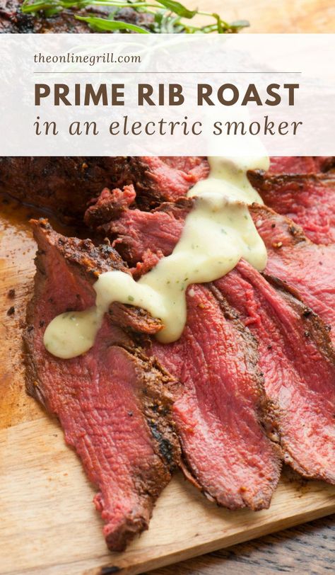 Smoked Prime Rib Roast, Smoker Recipes Electric, Beef Rib Roast, Barbecue Recipe, Smoked Prime Rib, Rib Roast Recipe, Best Beef Recipes, Prime Rib Recipe, Traeger Recipes