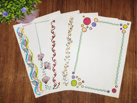 border designs Simple Margin Design, Notebook Borders, Assignment Border Designs, Simple Border Designs For Projects Creative, Easy Border Designs On Paper, Margin Design, Easy Border Designs, Simple Border Designs, Designs For Projects