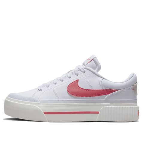 (WMNS) Nike Court Legacy Lift 'White Sea Coral' DM7590-102 Nike Baskets, Nike Court Legacy Lift, Court Legacy Lift, Nike Court Legacy, Baskets Nike, Nike T, Sole Sneakers, Retro Design, Types Of Shoes