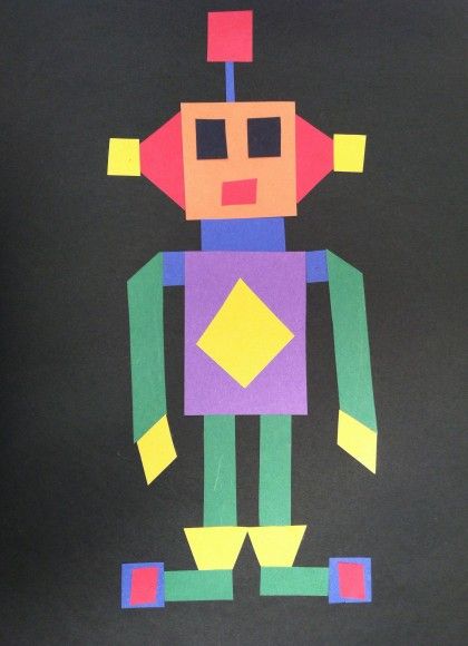 VISUAL ARTS: MATH - Quadrilateral Robots Polygon Art Geometry, Quadrilateral Art, Shape Robot, Math Art Projects, Spatial Reasoning, Geometry Lessons, Geometry Activities, Compare Contrast, Arts Integration