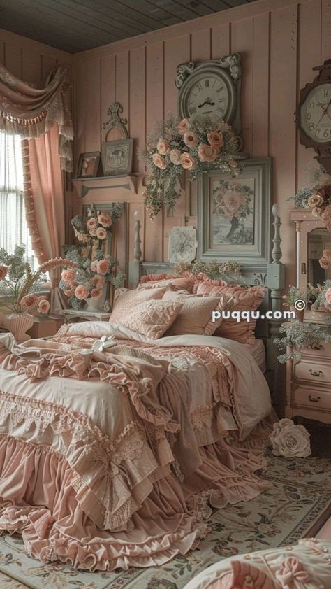 Bedroom References, Coquette Aesthetic Room, Paris Room Decor, Teenager Bedroom Design, Cottage House Interior, Enjoy Your Evening, Dream Bedroom Inspiration, Fantasy Rooms, Flower Bedroom