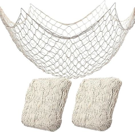 Amazon.com: 2 Pack Fish Net Decorations for Party,Natural Cotton Hawaiian Party Fishing Net Decorative, Nautical Themed Cotton Fishnet Pirate Party Decor : Home & Kitchen Undersea Party, Fish Net Decor, Decorations For Party, Beach Party Decorations, Fishing Party, Summer Swimming, Fish Ornaments, Nautical Party, Fish Net