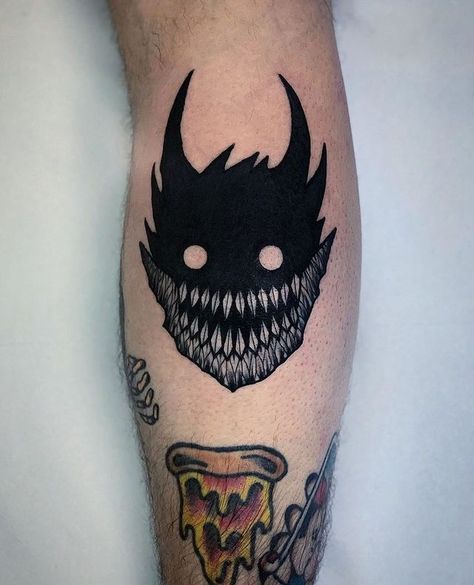 Simpsons Tattoo, Evil Skull Tattoo, All Black Tattoos, Solid Black Tattoo, Black Tattoo Cover Up, Samurai Tattoo Design, Forearm Band Tattoos, Clever Tattoos, Scary Tattoos