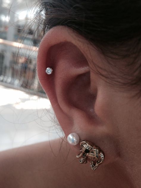 Cartilage piercing Piercing Aesthetic, Cartilage Piercing, Ear Piercings, Piercings, Diamond Earrings, Pearl Earrings, Quick Saves