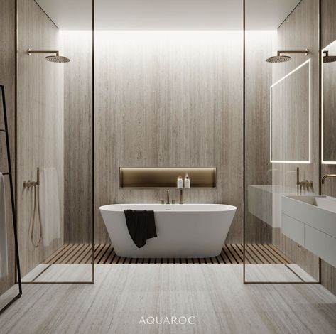 Modern Bathrooms 2023, Free Standing Bath Tub Ideas, Bath Tub Ideas, Bath In Bedroom, Bathroom 2023, Modern Luxury Bathroom, Bathtub Design, Stone Bath, Bathroom Redesign