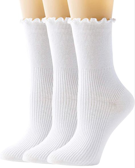 Amazon.com: SEMOHOLLI Women Ruffle Socks, Ankle Socks Ruffle Turn-Cuff, Lovely Double Needle Solid Color Edge Relent Girl Socks (1 Pairs-White) : Clothing, Shoes & Jewelry White Frilly Socks, Ruffle Ankle Socks, Socks Ruffle, Frill Socks, Lace Ankle Socks, Pretty Socks, Ruffle Socks, Frilly Socks, Socks Ankle