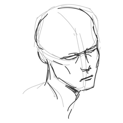 How To Draw Men Head, Masculine Face Drawing Reference, Male References Drawing, Head Poses Drawing Reference Male, Drawing Face Reference Sketch, Scowl Face Reference Drawing, Drawing Masculine Faces, Head Shot Drawing Reference, Drawing Face Base