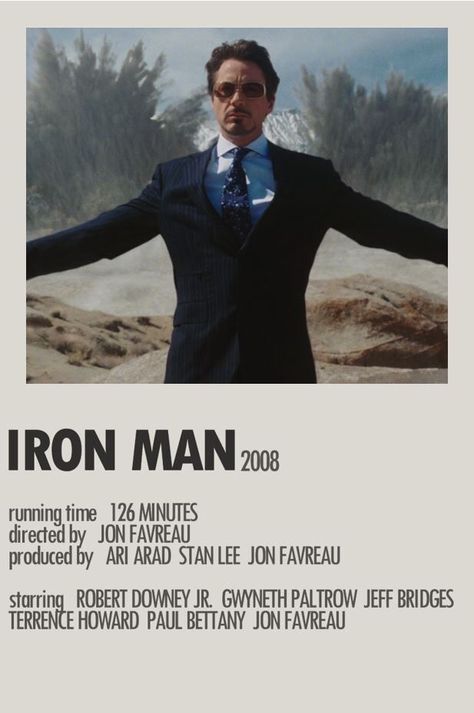 Iron Man Movie Poster, Iran Man, Avengers Movie Posters, Iron Man Poster, Movie Character Posters, Minimalist Polaroid Poster, Marvel Wall Art, Iron Men 1, Iron Man 2008