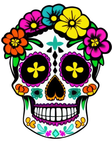 Skull Art Colorful, Day Of The Dead Skull Drawing, Sugar Skulls Ideas, Day Of The Dead Skull Design, Day Of The Dead Skull Art, Sugar Skull Painting Ideas, Mexican Sugar Skull Art Beautiful, Day Of Dead Skull, Sugar Skull Birthday