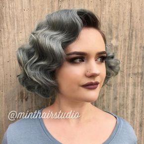 Gray Bob With Finger Waves - Tap the link to see the newly released collections for amazing beach bikinis Easy Finger Waves, Cabelo Pin Up, Gray Bob, Finger Waves Short Hair, Flapper Hair, Finger Wave Hair, 1920s Hair, Finger Waves, Pin Curls